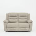 Alexandra Warm Grey Leather 2 Seater Recliner Sofa