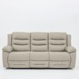 Alexandra Warm Grey Leather 3+2 Seater Recliner Sofa Set