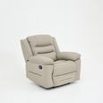 Alexandra Warm Grey Leather Recliner Armchair