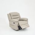 Alexandra Warm Grey Leather Recliner Armchair