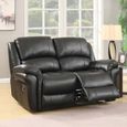 Farnham 2 Seater Recliner Sofa - Black Leather