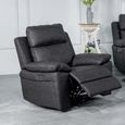 Huntington Electric Recliner Armchair - Dark Grey Leather Look Fabric
