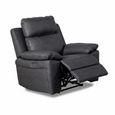 Huntington Electric Recliner Armchair - Dark Grey Leather Look Fabric