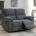 Belmont 2 Seater Recliner Sofa - Grey Fabric