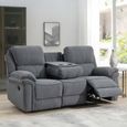 Belmont 3 Seater Recliner Sofa - Grey Fabric
