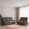 Savoy Electric Recliner Sofa Suite - 3+2 - Grey Fabric