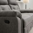 Berkeley 2 Seater Recliner Sofa - Dark Grey Leather Look Fabric