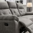 Berkeley 3 Seater Recliner Sofa - Dark Grey Leather Look Fabric