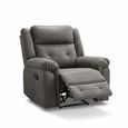 Berkeley Recliner Armchair - Dark Grey Leather Look Fabric