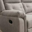 Berkeley 2 Seater Recliner Sofa - Light Grey Leather Look Fabric