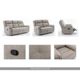 Berkeley Recliner Sofa Suite - 3+2 - Light Grey Leather Look Fabric