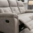 Berkeley 3 Seater Recliner Sofa - Light Grey Leather Look Fabric