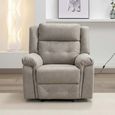 Berkeley Recliner Armchair - Light Grey Leather Look Fabric
