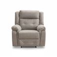 Berkeley Recliner Armchair - Light Grey Leather Look Fabric