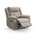 Berkeley Recliner Armchair - Light Grey Leather Look Fabric