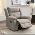 Berkeley Recliner Armchair - Light Grey Leather Look Fabric