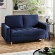 Henrietta Sofa - 2 Seater - Deep Blue Fabric