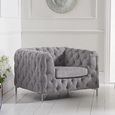 Clearance - Alicia Armchair - Grey Plush Fabric - FSS375