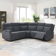 Alabama Corner Sofa - Electric Recliner - Fabric - Charcoal