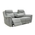Finley Sofa - 3 Seater - Electric Recliner - Fabric - Grey