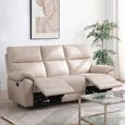 Rocco Sofa - Power Recliner - Chalk Leather - 3 Seater