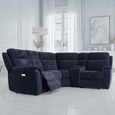 Havana Corner Sofa - Electric Recliner - Fabric - Blue