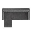 Hartford Sectional Futon Sofa Bed - Storage - Grey Chenille Fabric - 2195459UK