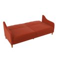Jasper Sprung Sofa Bed - 3 Seater - Orange Linen Fabric - 2148729UK