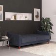 Novogratz Vintage Tufted Futon Sofa Bed - Blue Velvet Fabric - 2238679NUK