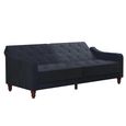 Novogratz Vintage Tufted Futon Sofa Bed - Blue Velvet Fabric - 2238679NUK