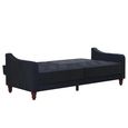 Novogratz Vintage Tufted Futon Sofa Bed - Blue Velvet Fabric - 2238679NUK