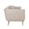 Huxley Beige Fabric 3 Seater Sofa with Brushed Gold Legs