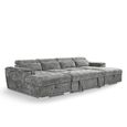 Alaya U Shape Corner Sofa Bed - Grey Fabric - Pull Out