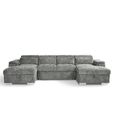 Alaya U Shape Corner Sofa Bed - Grey Fabric - Pull Out