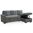 Alder Universal Corner Sofa Bed - Grey Fabric - Pull Out