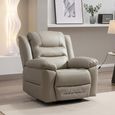 Alexandra Recliner Armchair - Warm Grey Leather