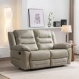 Alexandra Recliner Sofa - 2 Seater - Warm Grey Leather