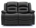 Alva Electric Recliner Sofa - Black Faux Leather - 2 Seater