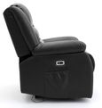 Alva Electric Recliner Sofa - Black Faux Leather - 2 Seater