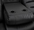 Alva Electric Recliner Sofa - Black Faux Leather - 2 Seater