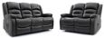 Alva Electric Recliner Sofa Set - Black Faux Leather - 3+2 Seater