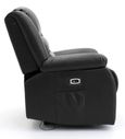 Alva Electric Recliner Sofa Set - Black Faux Leather - 3+2 Seater