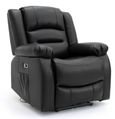 Alva Electric Recliner Armchair - Black Faux Leather