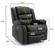 Alva Electric Recliner Armchair - Black Faux Leather