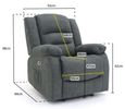 Alva Electric Recliner Armchair - Graphite Fabric