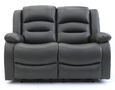Alva Electric Recliner Sofa - Grey Faux Leather - 2 Seater