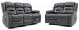 Alva Electric Recliner Sofa Set - Grey Faux Leather - 3+2 Seater