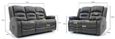 Alva Electric Recliner Sofa Set - Grey Faux Leather - 3+2 Seater