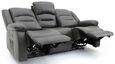Alva Electric Recliner Sofa - Grey Faux Leather - 3 Seater