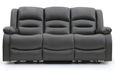 Alva Electric Recliner Sofa - Grey Faux Leather - 3 Seater